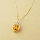 10K Citrine Heart Love Necklace (Yellow Gold) - Product Image