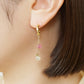 18K / 925 Sterling Silver Multicolor Sapphire Earrings - Model Image