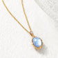 10K "Plage" Blue Quartz x White Shell Necklace (Yellow Gold) - Product Image