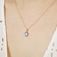 10K "Plage" Blue Quartz x White Shell Necklace (Yellow Gold) - Model Image