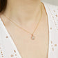 10K "Plage" Blue Quartz x White Shell Necklace (Yellow Gold) - Model Image