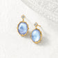 18K/10K "Plage" Blue Quartz x White Shell Earrings (Yellow Gold) - Product Image