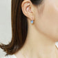 18K/10K "Plage" Blue Quartz x White Shell Earrings (Yellow Gold) - Model Image