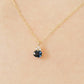 10K Sapphire Oval Necklace (Yellow Gold) - Model Image