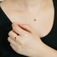 10K Sapphire Oval Necklace (Yellow Gold) - Model Image