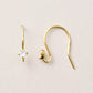 [Palette] 10K Blue Moonstone Wire Base Earrings (Yellow Gold) - Product Image