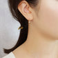 [Palette] 10K Blue Moonstone Wire Base Earrings (Yellow Gold) - Model Image
