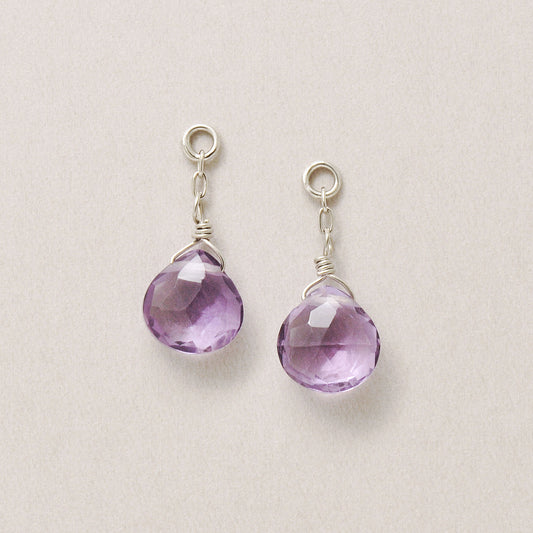 [Palette] 10K Amethyst Charm (White Gold) - Product Image