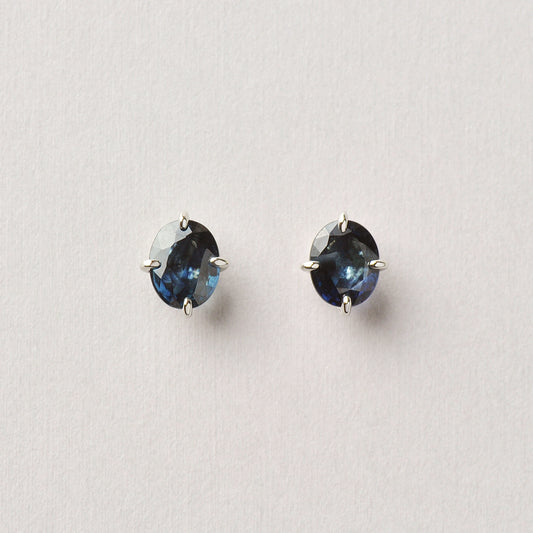 [Limited Quantity] [Second Earrings] Platinum Blue Sapphire Earrings - Product Image