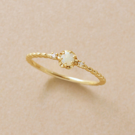 10K Opal Full Bloom Ring (Yellow Gold) - Product Image