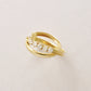 10K Crossed Line Ear Cuff (Yellow Gold) - Product Image