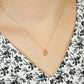 [WEB Exclusive] 10K Diamond Dew Drop Necklace (Rose Gold) - Model Image
