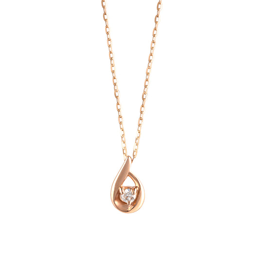 [WEB Exclusive] 10K Diamond Dew Drop Petit Necklace (Rose Gold) - Product Image