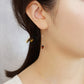 [WEB Exclusive] 10K Garnet Dew Drop Threader Earrings (Rose Gold) - Model Image