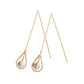 [WEB Exclusive] 10K Cubic Zirconia Basket Threader Earrings (Yellow Gold) - Product Image