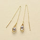 [WEB Exclusive] 10K Cubic Zirconia Basket Threader Earrings (Yellow Gold) - Product Image