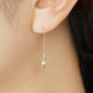[WEB Exclusive] 10K Cubic Zirconia Basket Threader Earrings (Yellow Gold) - Model Image