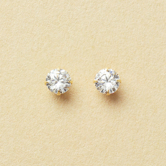 [WEB Exclusive] 10K Simple Circle Earrings (Yellow Gold) - Product Image