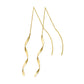 18K/10K Twisted Ribbon Long Threader Earrings (Yellow Gold) - Product Image