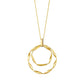 10K Twisted Ribbon Double Circle Necklace (Yellow Gold) - Product Image