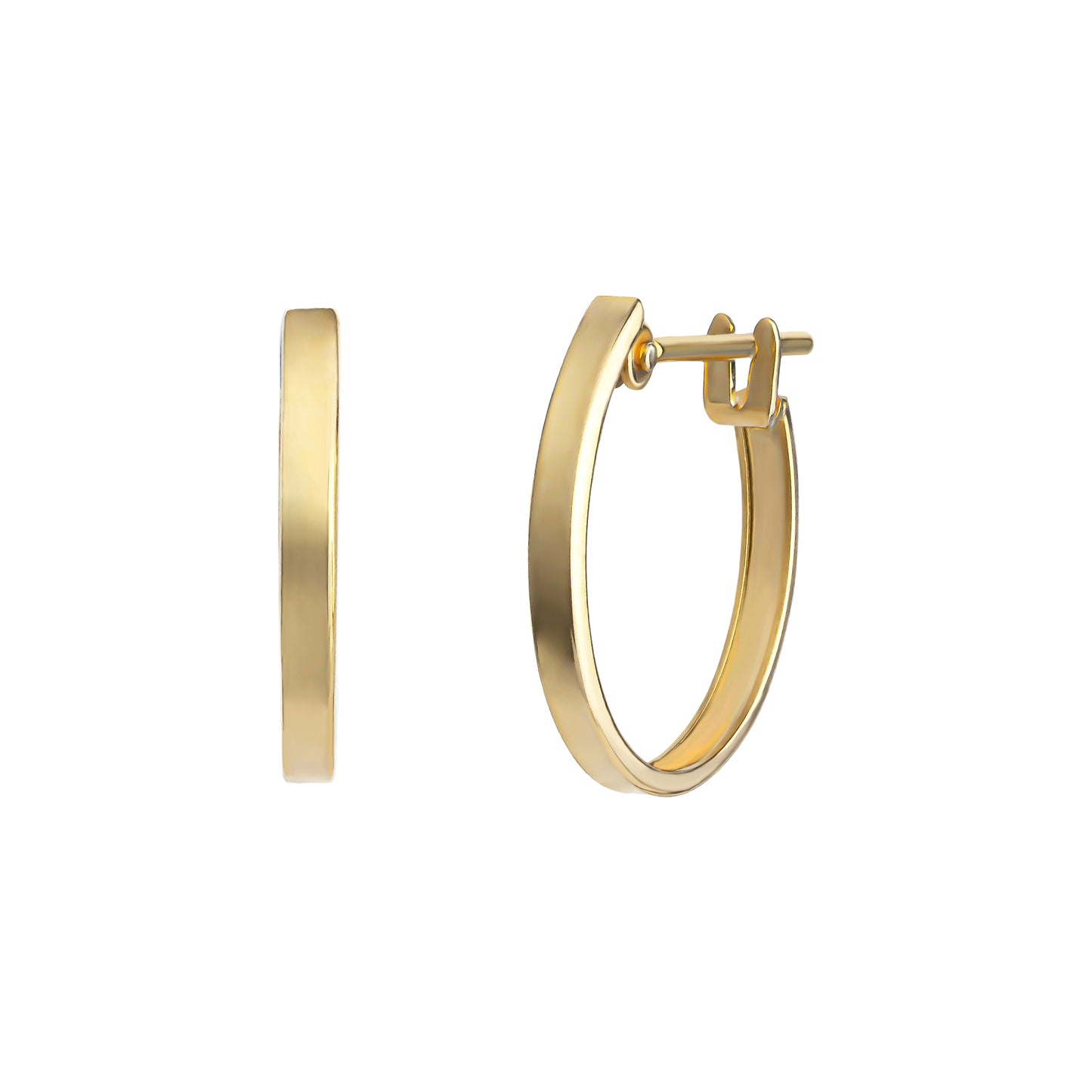 18K/10K Simple Hoop Earrings (Yellow Gold) - Product Image
