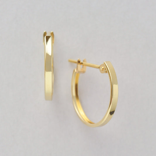 18K/10K Simple Hoop Earrings (Yellow Gold) - Product Image
