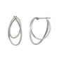 14K/10K Thin Line Double Hoop Earrings (White Gold) - Product Image