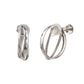 10K Mixed Cut Double Clip-On Hoop Earrings (White Gold) - Product Image