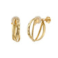 10K Mixed Cut Double Clip-On Hoop Earrings (Yellow Gold) - Product Image