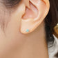 [Second Earrings] Platinum Blue Moissanite Earrings - Model Image