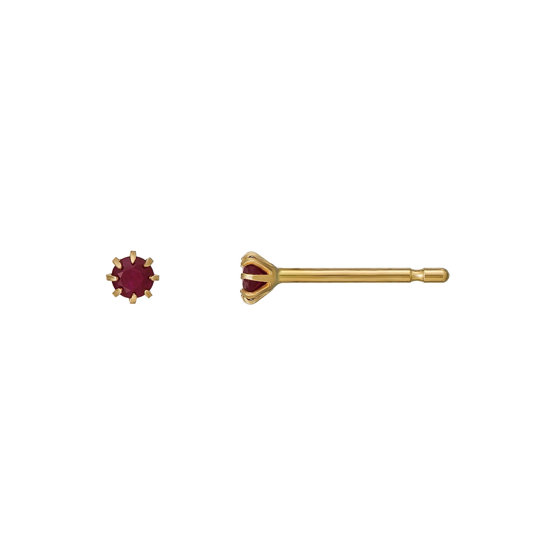 [Second Piercing] 18K Ruby Earrings (Yellow Gold) - Product Image