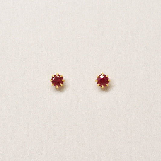 [Second Piercing] 18K Ruby Earrings (Yellow Gold) - Product Image