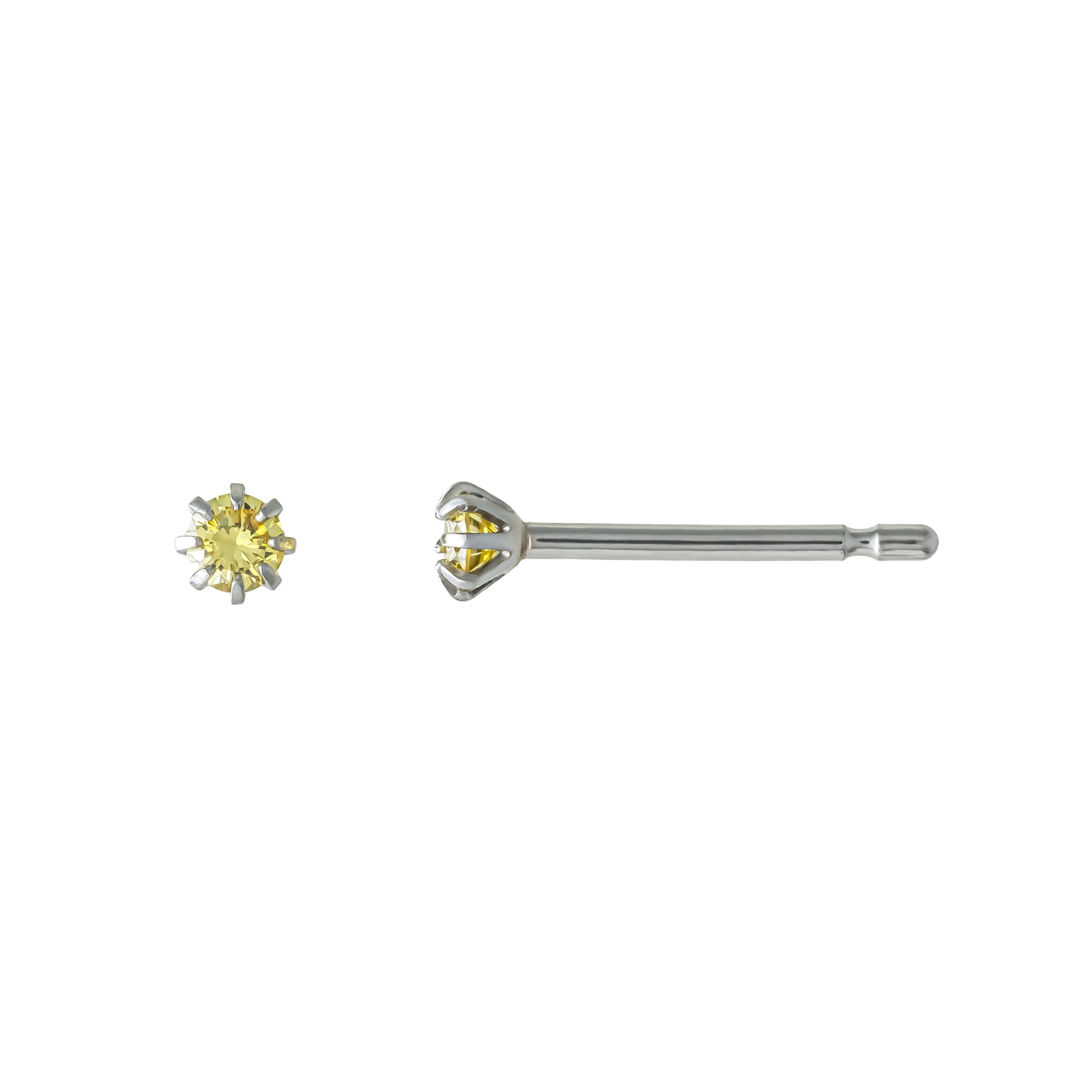 [Second Earrings] Platinum Yellow Diamond Earrings - Product Image