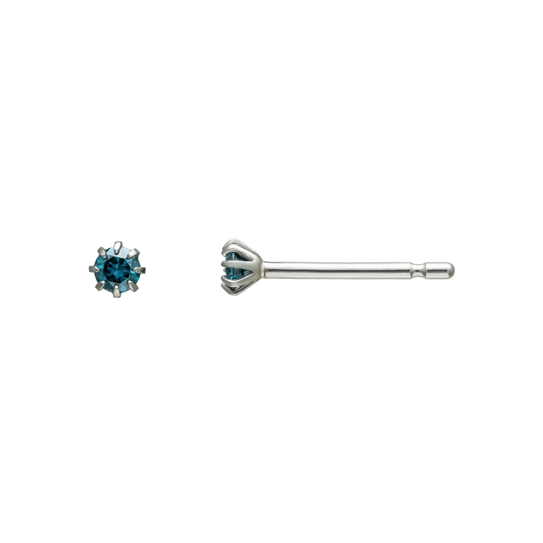 [Second Earrings] Platinum Blue Diamond Earrings - Product Image