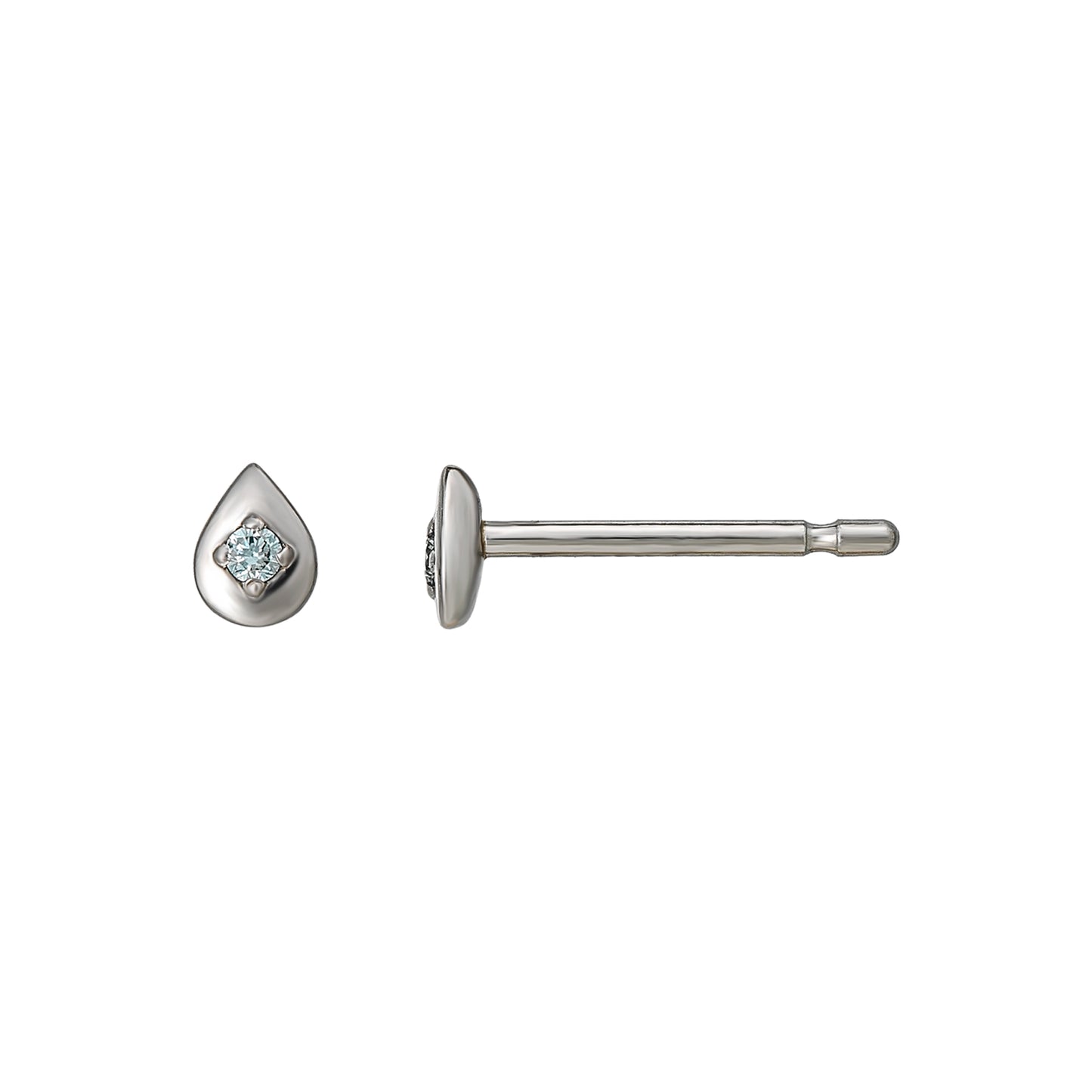 [Second Earrings] Platinum Ice Blue Diamond Dew Drop Earrings - Product Image