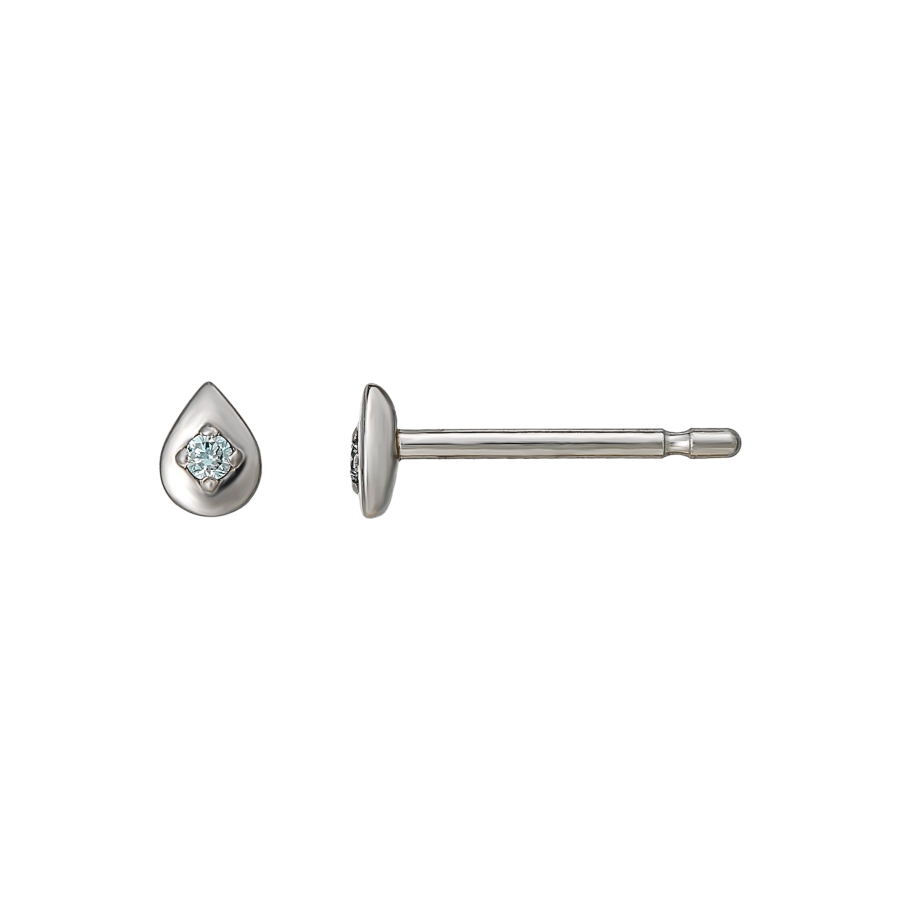 [Second Earrings] Platinum Ice Blue Diamond Dew Drop Earrings - Product Image