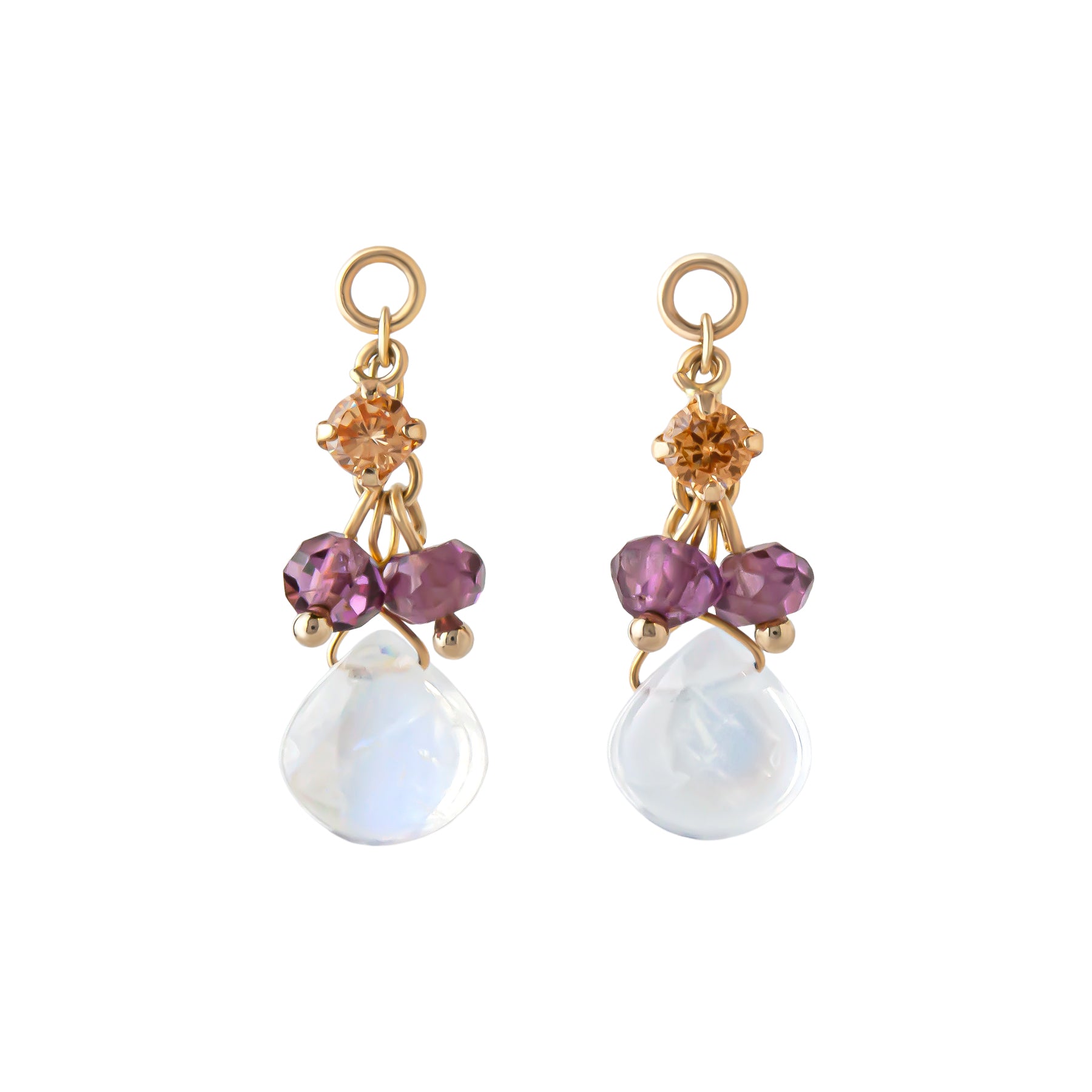 [Palette] 10K Blue Moonstone Charms (Yellow Gold) - Product Image