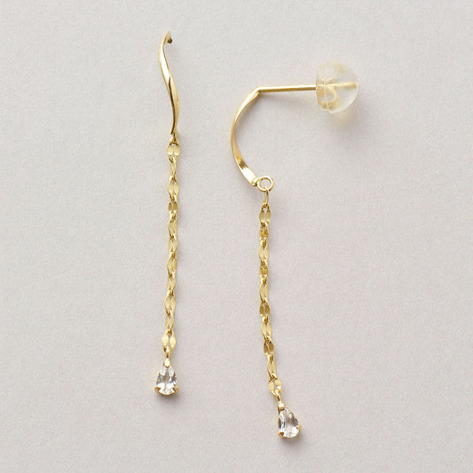 [Palette] 18K/10K White Topaz Base Earrings (Yellow Gold) - Product Image
