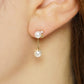 18K/10K Freshwater Pearl 2Way Earrings [Luminous] (Yellow Gold) - Model Image