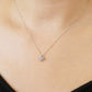 Platinum Diamond Gradation Sparkle Design Necklace - Model Image