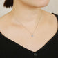 Platinum Diamond Gradation Sparkle Design Necklace - Model Image
