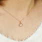 10K White Shell Necklace [Edelweiss] (Yellow Gold) - Model Image