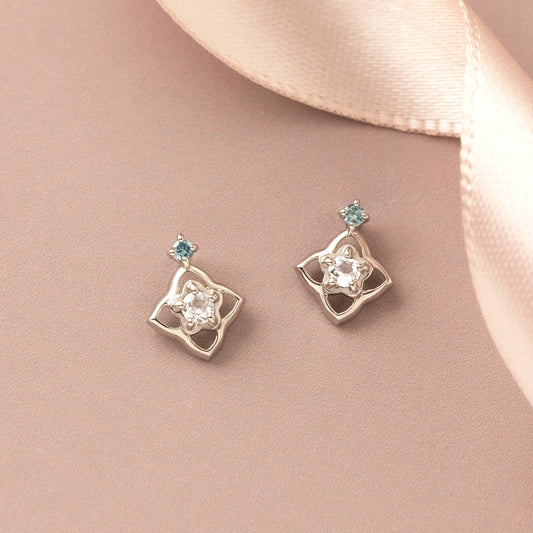 14K/10K Diamond Earrings [Myrtle] (White Gold) - Product Image