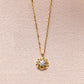 10K Diamond Necklace [Flille Swirl] (Yellow Gold) - Product Image