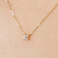 10K Diamond Mini Flower Necklace (Yellow Gold) - Model Image