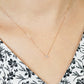 10K Diamond Mini Flower Necklace (Rose Gold) - Model Image