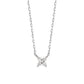 10K Diamond Mini Flower Necklace (White Gold) - Product Image