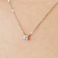 10K Diamond Mini Flower Necklace (White Gold) - Model Image