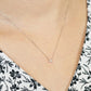 10K Diamond Mini Flower Necklace (White Gold) - Model Image