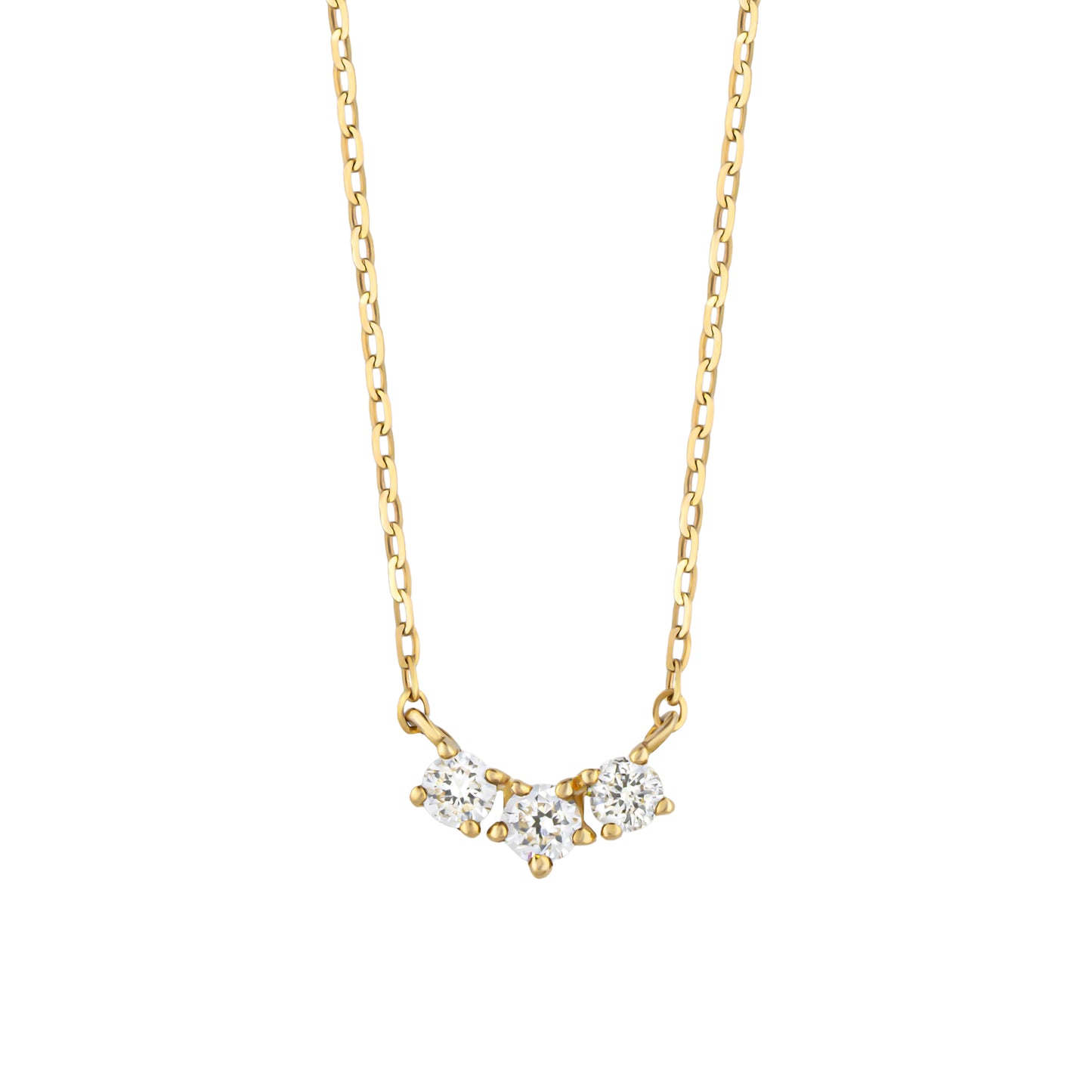 10K Trilogy Diamond Necklace (Yellow Gold) - Product Image